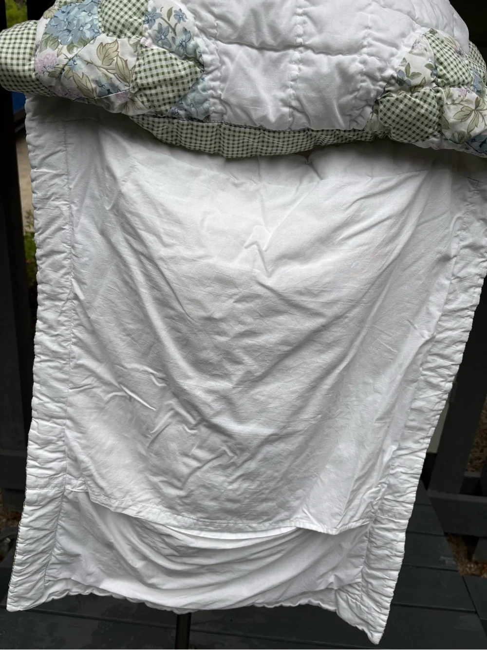 Cottage Floral Patchwork Standard Shams-Set of 2 White & Green Accents